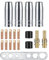 19 Stück Verschleißteile Set, Schutzgasschweißgerät Zubehör, Schweißzubehör passend AK-15/MB-15, 4 x Gasdüsen, 10 x Powerdüsen M6 0,8 mm, 2 x Düsenstiel, 2 x Isolatoren, 1 x Schraubenschlüssel