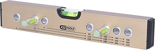 KS Tools 204.2000 Dima regolabile con bolle/montaggio-collegamento-calibro, 300 mm