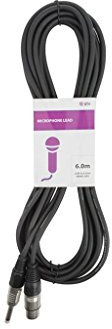 qtx Chord | Microphone Cable Female XLR to 6.3mm Mono Jack Plug | 6.0m