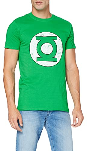 Green Lantern Linterna Verde-Logotipo Envejecido Camiseta, Irish Green, XL para Hombre