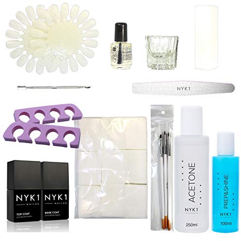 NYK1 Vital 3 Pro TOP-UP Nailac GEL and ACRYLIC NAIL SUPER SIZED ACCESSORY VALUE PACK with NYK1 TOP and BASE Coat