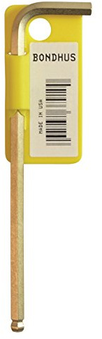 Bondhus 37905 Tagged and Barcoded 3/32 Ball End Tip Hex Key L-Wrench with GoldGuard Finish, 3.4