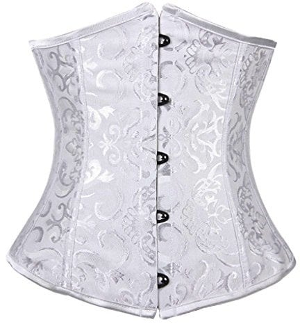 Everbellus Damen 24 Stahlstäbe Korsett Abnehmen Corsage Gürtel Unterbrust Cincher Ohne Stäbe Taillenmieder Weiß X-Large