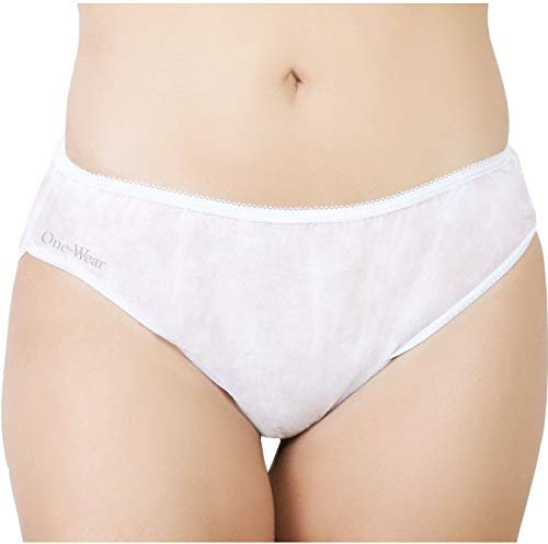 One-Wear Bragas Desechables Suave y Ligera para Mujer (Lote de 5) - Ropa Interior de un Solo Uso. Braguitas para Maternidad Hospitales Viajes SPA Masajes