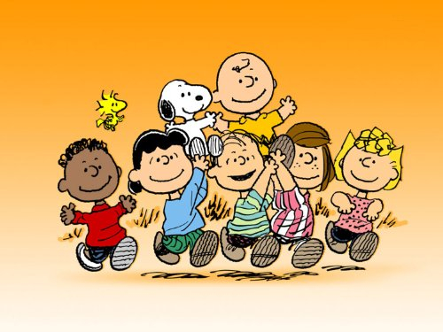 Kinder von Canvas35 Kunstdruck gerahmt Cartoon Snoopy, Leinwand, mehrfarbige,