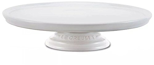 Le Creuset 12 in. Kuchen Ständer - Modern, Weiß, Rund, Gusseisen, 100% Gusseisen, Tray, Kuchenblech