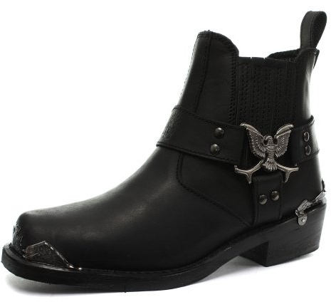 Grinders 2014 Eagle Lo Uomo Cowboy Biker Stivali, Nero