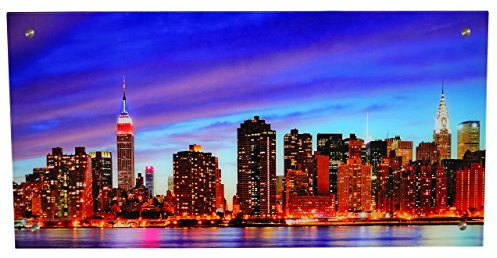 Mendler Glasbild T115, Wandbild Poster Motiv, 50x100cm - New York