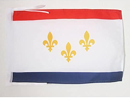 AZ FLAG - Drapeau Nouvelle-Orléans - 45x30 cm - Pavillon New Orleans - Louisiane 100% Polyester Avec Deux Cordelettes - 20g