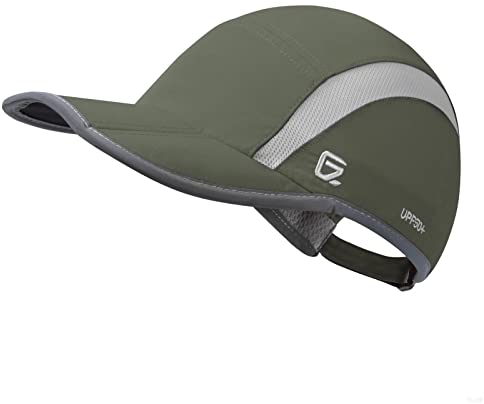 GADIEMKENSD UPF50+ Quick Dry Sports Hat Lightweight Breathable Soft Outdoor Running Cap (Folding Series, Series, Amy Green)