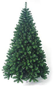 BAKAJI Albero di Natale Super Folto New (TF) Verde Ecologico PVC, Base a Croce in Ferro, Rami innesto ad uncino, Aghi Anti Caduta, Foltissimo (240 cm (1516 rami))