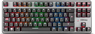 KROM Kernel TKL - Teclado Gaming mecánico, sin Teclado numérico, iluminación LED RGB, silencioso, Layout Español