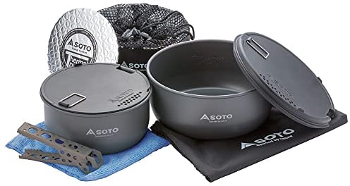 SOTO Navigator Cook Set Schwarz - Langlebiges kompaktes Aluminium Kochset, Größe One Size - Farbe Black