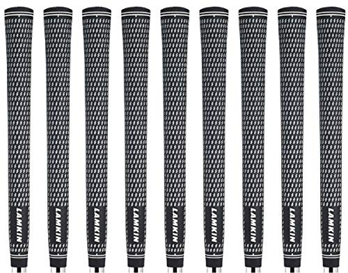 Lamkin Crossline Oversize Golf Grips, 9 Piece Golf Grip Pack, Black/White, Jumbo +1/8”