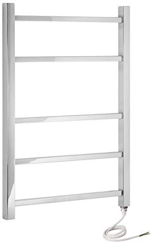 Cumbria Designer Stainless Steel Square Tube Electric Wall Mounted Towel Rail 500mm Wide x 705mm High Towel Radiator