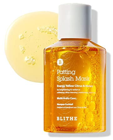 BLITHE Patting Splash Mask Citrus & Honey - Peeling-Gesichtsreiniger mit Milchsäure, Vitamin C gegen dunkle Flecken, für Hautaufhellung und Strahlkraft (150 ml)