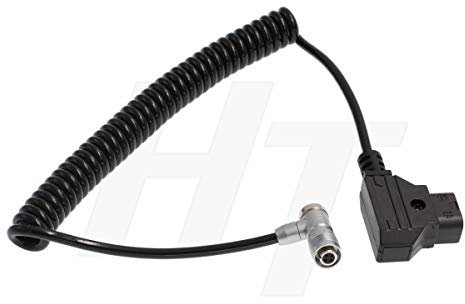 HangTon BM5 BM7 HH7 HS7T Monitor D-Tap Aviation 4 Pin Power Cable for PortKeys, Coiled Right Angle 4P (elbow)