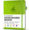 Clever Fox Passwortbuch mit Registerkarten - Adress- und Passwort-Organisationsbuch mit alphabetischen Registerkarten - Kleines Passwortbuch für Computer- und Website-Logins, Grün