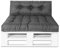 Mayaadi Home Set Palettenkissen Palettenpolster Palettenauflage Indoor Outdoor Sitzkissen MH-JC01 120x80x15 mit Rückenkissen 120x40x10-20 Dunkelgrau