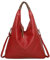 OBC Damen Tasche Shopper Schultertasche Handtasche Umhängetasche Freizeittasche Leder Optik Beuteltasche Rot