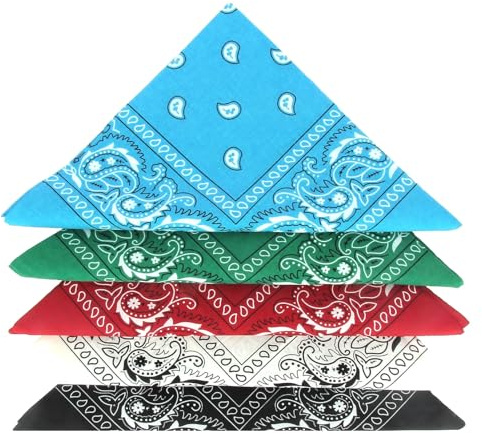 ...KARL LOVEN Bandana 100% Baumwolle Premium-Qualität für Damen Herren Halstuch Kopftuch original Paisley Muster Headwear Haar Schal Ansatz Handgelenk Kopf Biker
