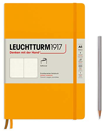LEUCHTTURM1917 363403 Notizbuch Medium (A5), Softcover, 123 nummerierte Seiten, Rising Sun, dotted