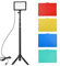 Andoer 1-Pack Luz LED Video 5600K Regulable con Soporte Trípode Ajustable y Filtros de Color para Angulo Bajo/Tablero de Mesa, Iluminación LED Colorida, Kit Iluminación Fotografía Portátil
