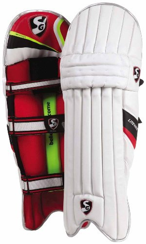 SG Litevate Batting Guard | Men & Boys | White | Size: Men | Right-Hand Batsman | Hook and Loop Closure | Safety Gear | Pads | Batting Armor