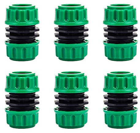 TOPWAYS Lot de 6 connecteurs de réparation de tuyau, raccord d'extension à fixation rapide pour tuyau de tuyau gradué de 1,27 cm (vert)