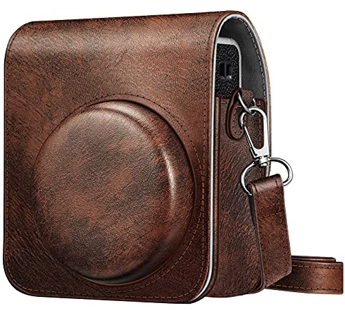Fintie Tasche für Fujifilm Instax Mini 40 Sofortbildkamera, Premium Kunstleder Schutzhülle Reise Kameratasche Hülle Abdeckung mit abnehmbaren Riemen, Braun