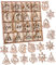 BRUBAKER 48-TLG. Weihnachtsanhänger Set - Baumschmuck aus Holz 3-4 cm - Sterne Tannenbaum Weihnachtsmann Dekohänger Weihnachten - Holzanhänger für den Weihnachtsbaum - Christbaumschmuck
