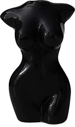 Tubayia Weiblichen Körper Statuette Blume Vasen,Menschlichen Körper Figuren Vase,Harz Vasen für Boho Wohnkultur, Innen Kunst Trockenen Blume Pflanzer (Schwarz B)