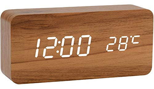 2 in 1 Wireless Wooden Clock Mobile Phone Charger LED Alarm Wireless Charger