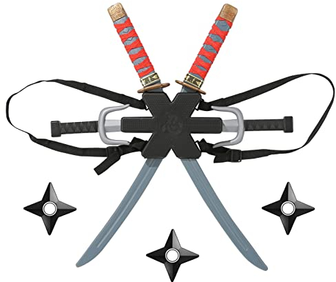 Udekit Ninja Sac à Dos Armes Deadpool Couteau Epée pour Enfants Katana Halloween Soirée à Thème Decoration Deguisement Cosplay Accessoires