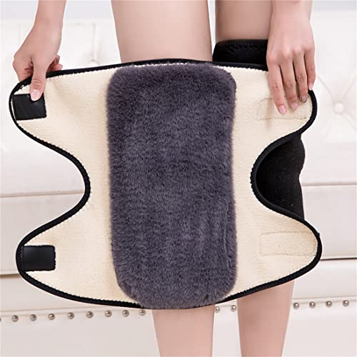 Kniewärmer Winter Kniebandage Verdickt Plüschfutter Knieschützer Lang Knieschoner Rutschfest Kniegelenkbandage Thermo Beinwärmer Knieunterstützung mit Klettverschluss Kniestulpe Erwachsene Senioren