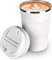 camako Coffee Cup Insulated, Reusable Travel Stainless Steel Mug with Leakproof Lid & Eco-Friendly for Coffee (13oz/380ml, White)