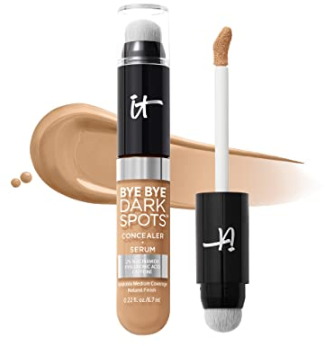 IT Cosmetics, Sérum Correcteur Bye Bye Dark Spots, Couvrance Moyenne Modulable, Enrichi en Niacinamide, Acide Hyaluronique & Caféine, 6,7 ml, Teinte : Medium Neutral 31