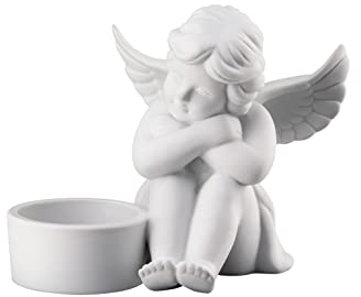 Rosenthal Tischlicht Engel sitzend, Ø 10,5 cm, H 9,7 cm, Porzellan Weiss-matt, Inkl. Geschenkbox