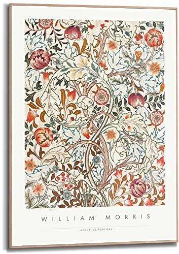 REINDERS Gerahmtes Bild, William Morris - acanthus portiere, Wohnzimmer, Bilder, Wanddeko, Room Decor, MDF, Mehrfarbig, 70x50cm