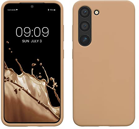 kwmobile Handyhülle für Samsung Galaxy S23 Hülle - Case Silikon - Kabelloses Laden - Schutzhülle Cover in Macchiato
