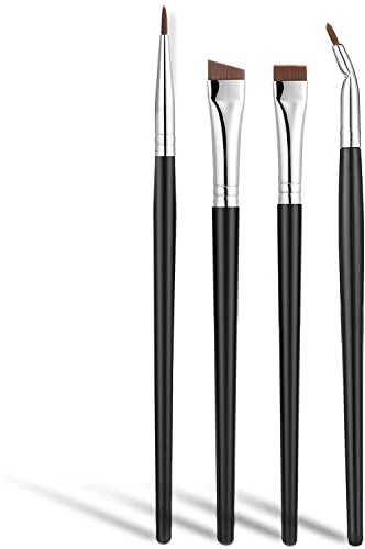 JASSINS Fein abgewinkelte Eyeliner-Pinsel, 4-teiliges Gel-Eyeliner-Make-up-Pinsel-Set, ultradünn, präzise, feine Spitze, Eyeliner-Pinsel für Augen-Make-up-Werkzeug