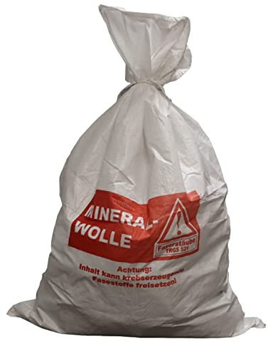 Lacers Big Bags | 10 Stück | mit Kordel im Saum | 1000 Liter Volumen | Mineralwolle, MIWO | Schüttgutbehälter, Transportsack, Entsorgungssack | 140x220cm (10)