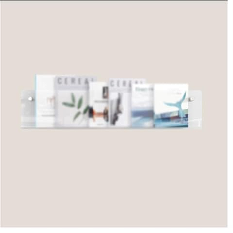 NURII An der Wand montierter Bücherregal-Zeitungsständer, Zeitschriftenhalter aus Acryl, Literaturbroschüre, Aktenregal for die Organisation im Büro und Zuhause (Color : Clear 2, Size : 80cm/31.5in)