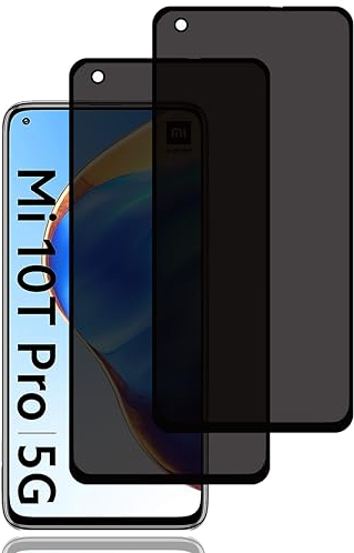 BCHKLAI Sichtschutz Schutzfolie für Xiaomi Mi 10T/Xiaomi Mi 10T Pro [2 Stück], Privacy Schutzfolie, Privacy Schutzglas, 9H Härte, Kratzfest, Anti-Fingerprint, Blasenfrei, Anti Spy Displayschutzfoli