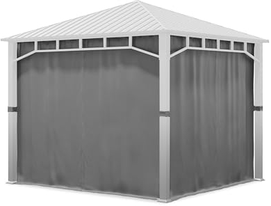 TOOLPORT 4 Seitenteile für Gartenpavillon Sunset Superior 3x3 m - Polyester ca. 180 g/m² - mit Reißverschluss - grau