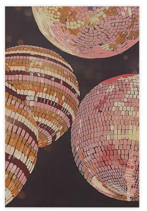 NEDOES Funky Discokugel-Poster, Leinwand, Poster, Schlafzimmer, Dekoration, Sport, Landschaft, Büro, Raumdekoration, Geschenk, ungerahmt, 30 x 45 cm
