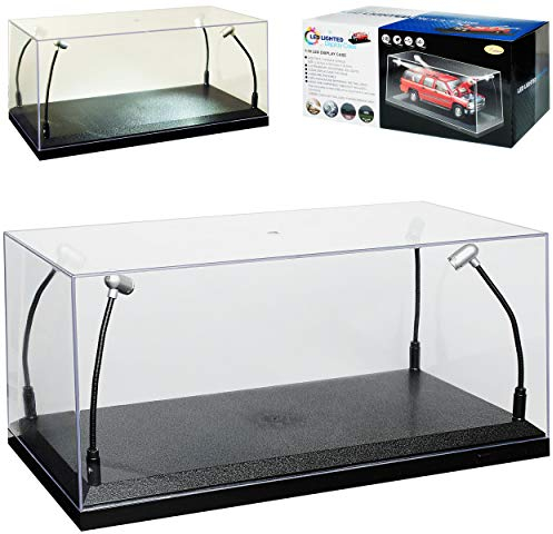 Generisch Acryl Vitrine mit LED Beleuchtung für Modellauto 1/43 1/64 1/72 1/87 1/32 1/24 1/18 Modellcarsonline Modell Auto mit individiuellem Wunschkennzeichen