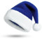 KONVINIT Blau Weihnachtsmütze für Kinder, Plüsch Nikolausmütze für Kinder Nikolaus mützen Santa Claus Mütze mit weißem Plüschband und Pompon,blau