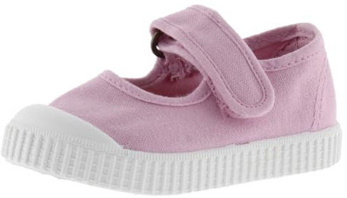 victoria Mary-Janes Unisex 1915 Gefärbte-Canvas Drec & Klettverschluss & Verstärkte Spitze 136605 für Kinder Petalo 19