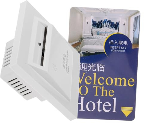 Interruptor Tarjeta Llave de Hotel 40a de Panel de Pared | PC Blanco, Conexión de Tres Líneas Retardo, Control de Energía Segura y Capacidad para Varios Dispositivos